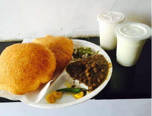 Chole Bhature + Sweet Lassi