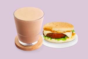 Classic Cold Coffee (Regular) & Chicken Cheese Burger