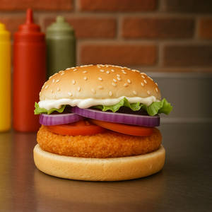 Veg Cheese Chilli Melt Burger