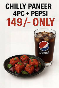 Chilly Paneer Dry 4pc + Pepsi
