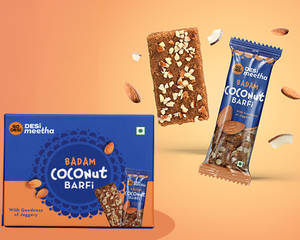 Badam Coconut Burfi - 8 Pcs