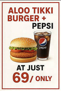 Aloo Tikki Burger + Pepsi