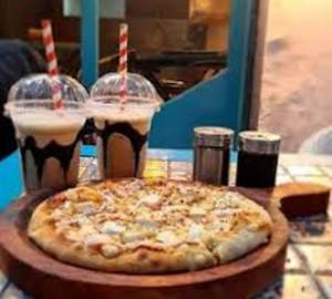 1 Cold Coffee + 1 Onion Pizza