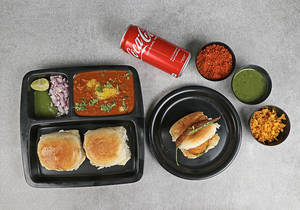Pav Bhaji + Vada Pav(of Your Choice) + Cold Drink(300ml))