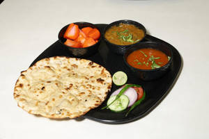 Meal For 1 (dal Fry+3 Butter Roti+salad+chutney)