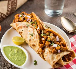 Afghani Soya Chaap Kathi Roll