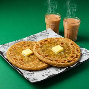 2 Mix Veg Paratha Tawa + Adrak Wali Chai (2 Cups)