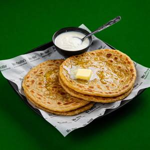 2 Paneer Pyaz Paratha Tawa + Plain Dahi (250Ml)