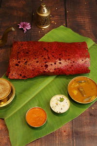 Beetroot Rawa Ghee Sada Dosa