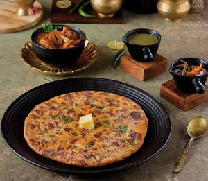 Aloo Masala Kulcha (special) With Soya Chaap Makhani
