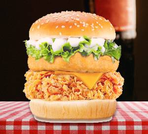 Tower chicken burger
