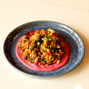Andhra Chilli Brocolli With Hummus