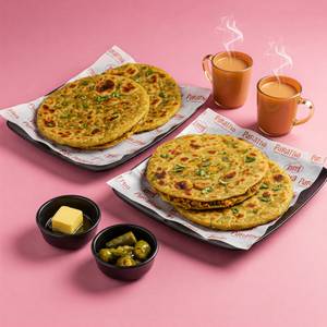 4 Mix Veg Paratha Tawa + Adrak Wali Chai (Flask)