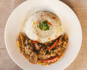 Veg Stroganoff With Herbed Rice