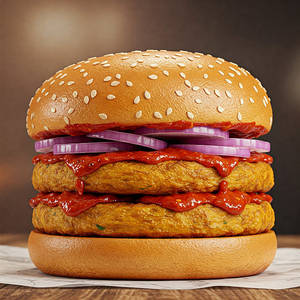 Schezwan Double Trouble Burger