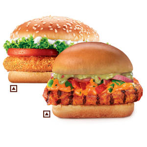 Chicken Tandoori Burger+BK Chicken Burger.
