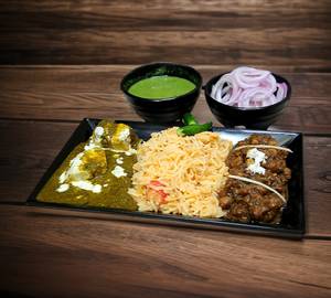 Chawal Chole Palak Paneer