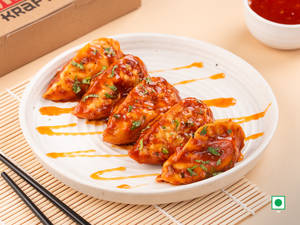 Veg Pan Fried Momo In Sweet Chilly Sauce