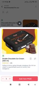 Double Chocolate Ice Cream (220 Ml)