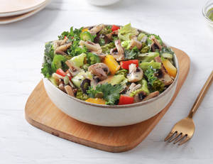 Pesto & Mushroom Keto Salad [347 Kcal, Low Calo...