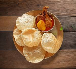 [4pcs] Poori with Chicken kasha