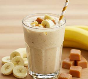 Banana caramel milkshake
