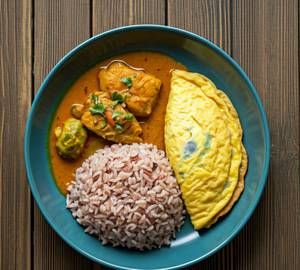 Brown Rice Fish Curry Meal
