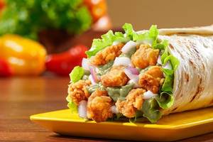 Chimichurri Chicken Strips Burger Wrap.