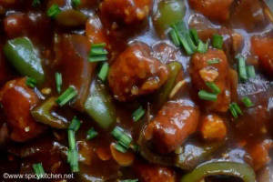 Baby corn manchurian wet