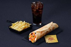 Smoky Diced Paneer Salad Wrap with Fries and Coke Meal