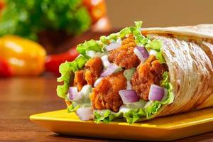 Chimichurri Chicken Burger Wrap .