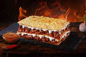 Korean Buldak Minced Chicken Lasagna