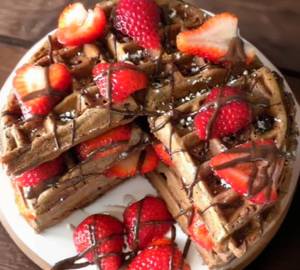 Choco Strawberry Waffles