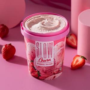 Slow Churn Strawberry Icecream 500ml (Tub