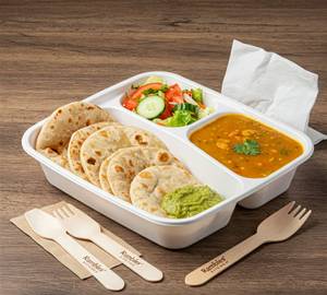Pure Jain Daal Roti Combo (04 Roties, Daal, Green Chutney & Salad)