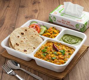 Pure Jain Sabji Roti Combo (04 Roties, Sabji, Green Chutney & Salad)