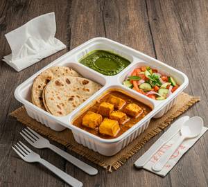 Pure Jain Paneer Roti Combo (04 Roti, Paneer Curry, Chutney & Salad)