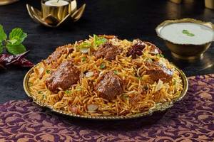 Hyderabadi Dum Gosht Biryani (Dum Mutton Biryani, Boneless)(Spicy)
