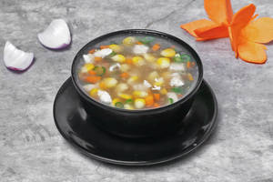 Sweet Corn With Mushroom & Veg Soup