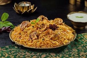 Hyderabadi Taj-e-Khumb Biryani (Mushroom Biryani)(Spicy)