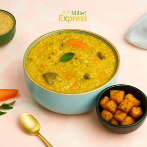 Millet Ghee Sambar Rice + Vepudu / Poriyal