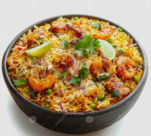 Plain Biryani + Prawn Poppers + Raita