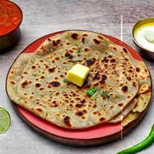 Aloo matar pyaaz paratha