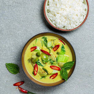 Veg Thai Curry Green With Rice