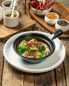 Assorted Veggies With Pokchoi And Greens In White Garlic