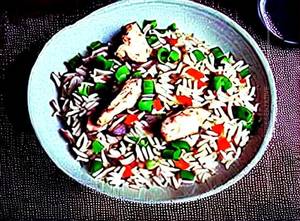 Chicken fried piece fried rice