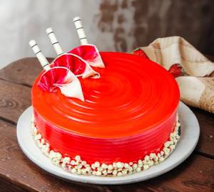 Strawberry glaze cake eggless [1 pound]