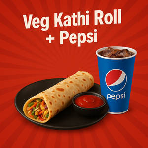 Veg Kathi Roll + Pepsi
