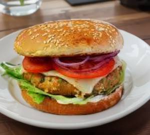 Aloo tikki cheese burger