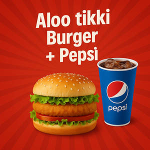 Aloo Tikki Burger + Pepsi
